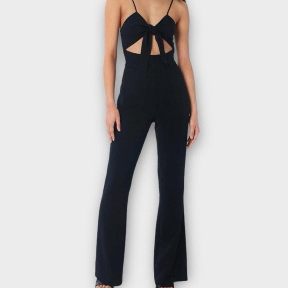 NWT LITA by Ciara tie front black jumpsuit